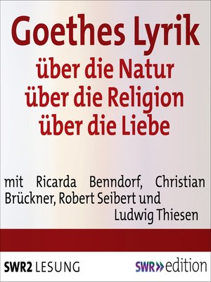 cover image of Goethes Lyrik